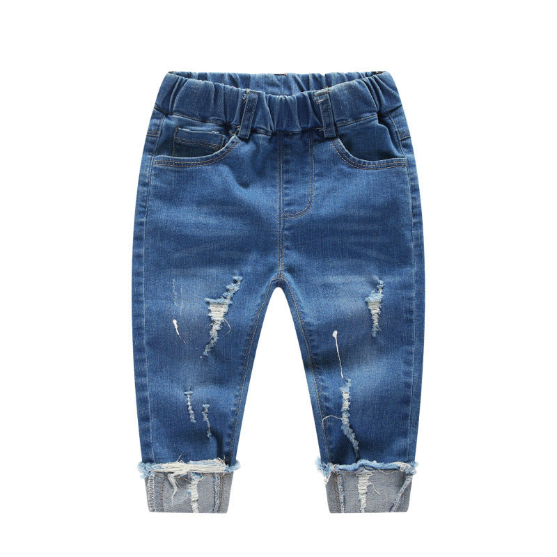 Pantalon garçon enfant, pantalon enfant, pantalon denim déchiré