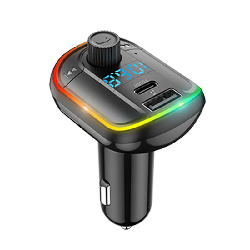 Transmetteur FM Bluetooth, lecteur Bluetooth, lumière d'ambiance colorée, assistant vocal