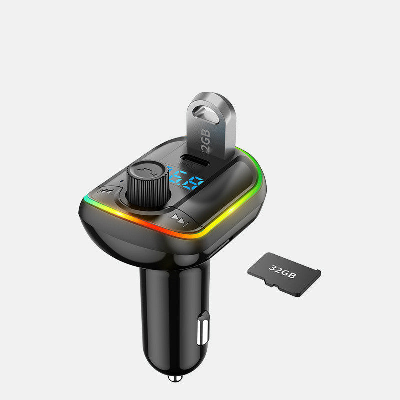 Transmetteur FM Bluetooth, lecteur Bluetooth, lumière d'ambiance colorée, assistant vocal