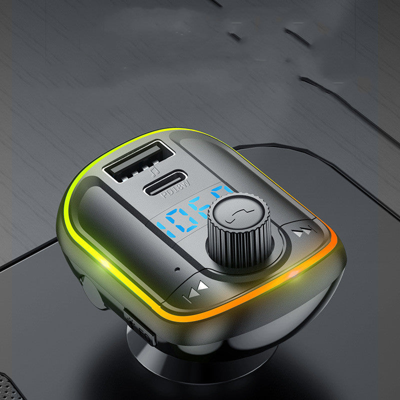 Transmetteur FM Bluetooth, lecteur Bluetooth, lumière d'ambiance colorée, assistant vocal