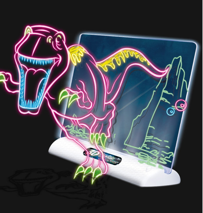 Tablero de dibujo 3D mágico, rompecabezas de efectos de luz LED, almohadilla de dibujo, juguetes educativos de pintura para niños, compañeros de juego de crecimiento, regalo creativo