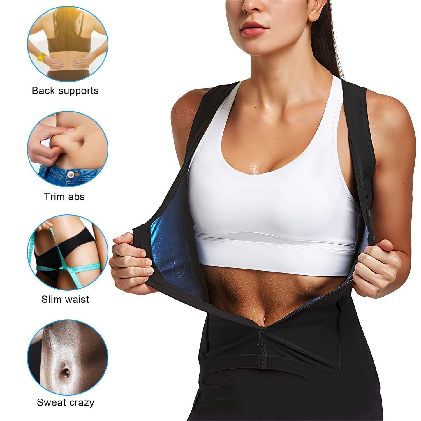 Gilet de sauna corset à évacuation rapide pour sports de fitness