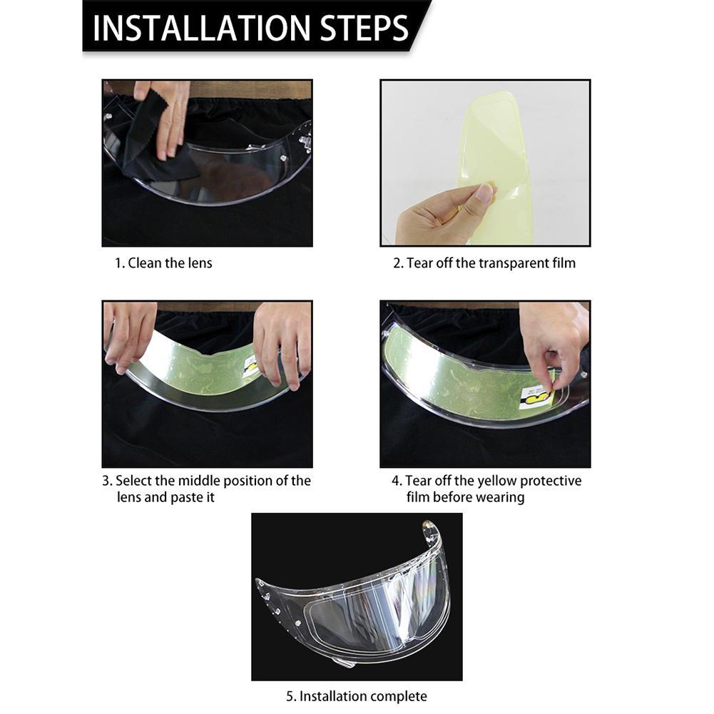 Film Anti-buée pour lentille de casque de moto, autocollants Anti-buée valables 60 mois, matériaux importés du japon