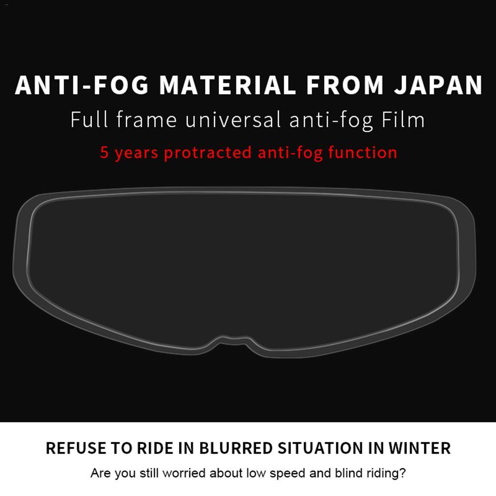 Film Anti-buée pour lentille de casque de moto, autocollants Anti-buée valables 60 mois, matériaux importés du japon