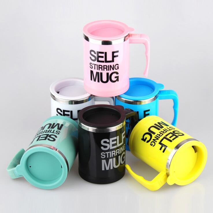 Tasse à café avec poignée créative, conception de boutons, agitation automatique, automatique, avec couvercle