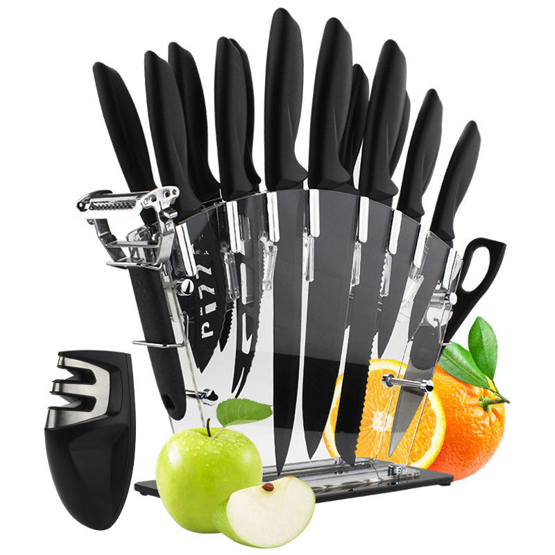 Ensemble de couteaux de cuisine en acier inoxydable, couteau à trancher ménager, couteau de Chef, couteau à pain, couteau à fromage, ciseaux, couteau à Pizza, couteau à Steak