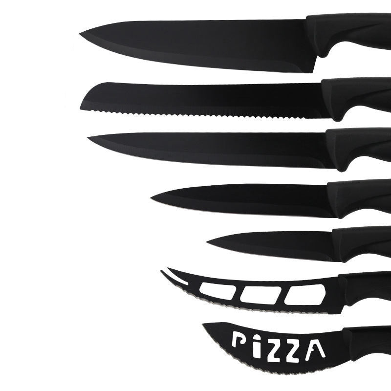 Ensemble de couteaux de cuisine en acier inoxydable, couteau à trancher ménager, couteau de Chef, couteau à pain, couteau à fromage, ciseaux, couteau à Pizza, couteau à Steak