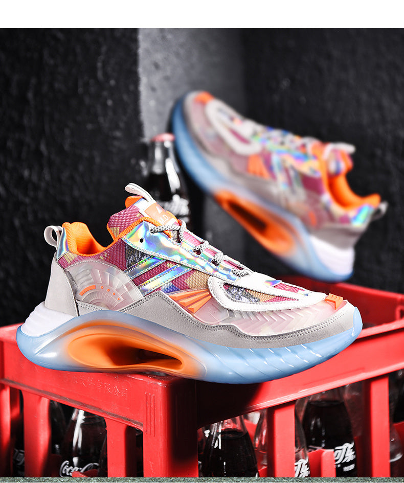 Baskets basses pour hommes, chaussures de sport et de loisirs pour hommes, version coréenne de la tendance des chaussures de course pour jeunes assorties