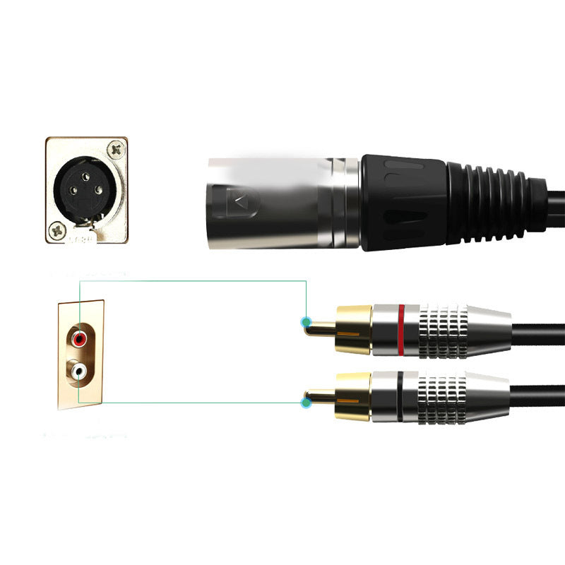 Canon a línea de audio RCA dual Canon macho y hembra a 2 RCA Lotus Line XLR Amplificador de dos altavoces de un punto Canon