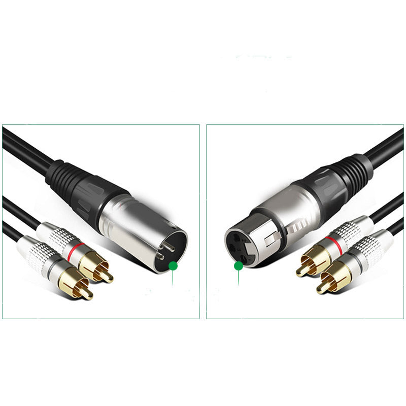 Canon a línea de audio RCA dual Canon macho y hembra a 2 RCA Lotus Line XLR Amplificador de dos altavoces de un punto Canon