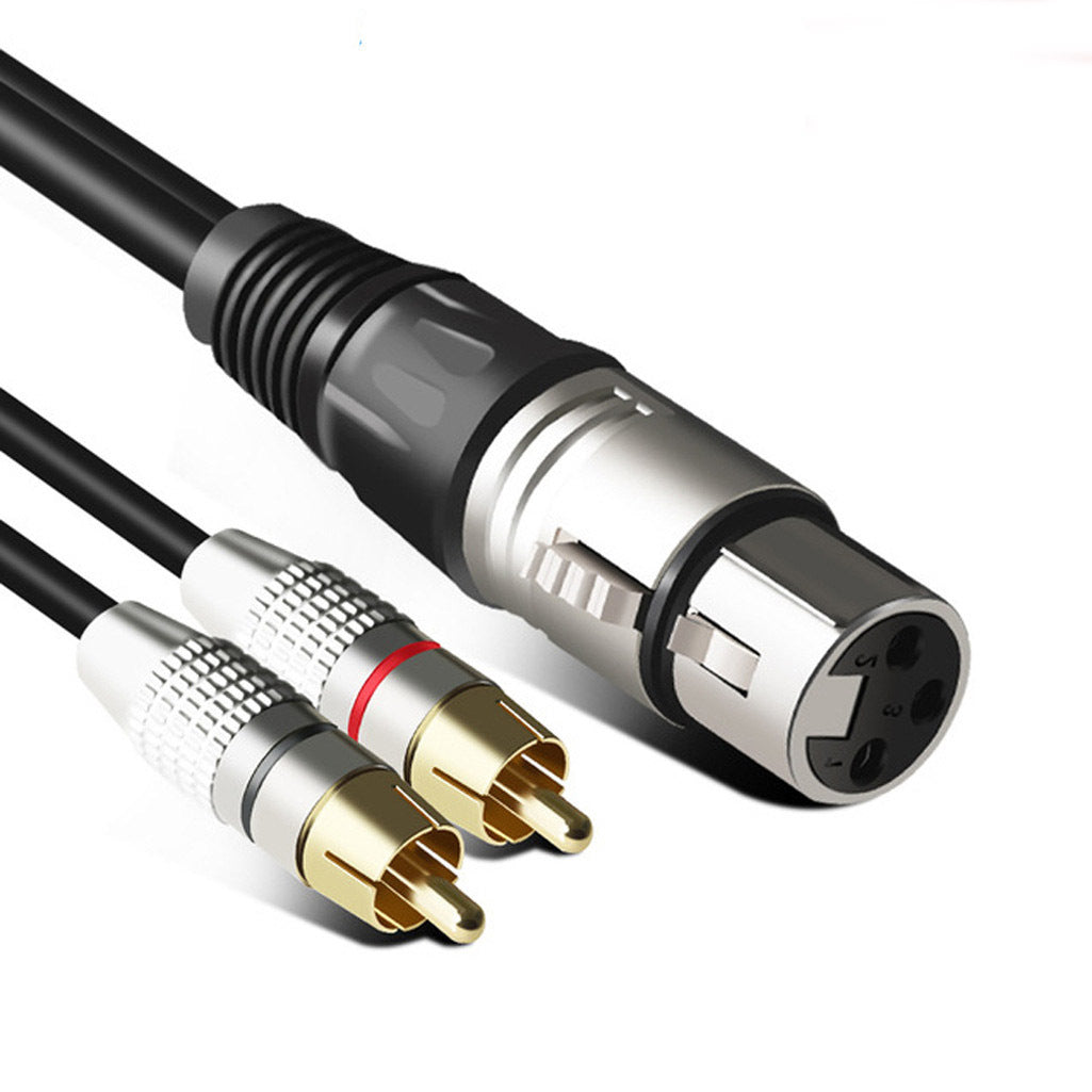 Canon a línea de audio RCA dual Canon macho y hembra a 2 RCA Lotus Line XLR Amplificador de dos altavoces de un punto Canon