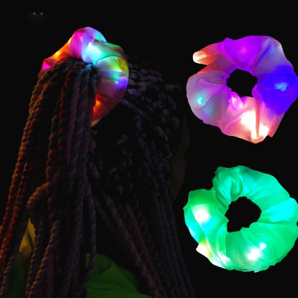 Diadema luminosa LED para mujer, bandas elásticas para el pelo para niña, lazos para el pelo, coleteros, accesorios para la cabeza