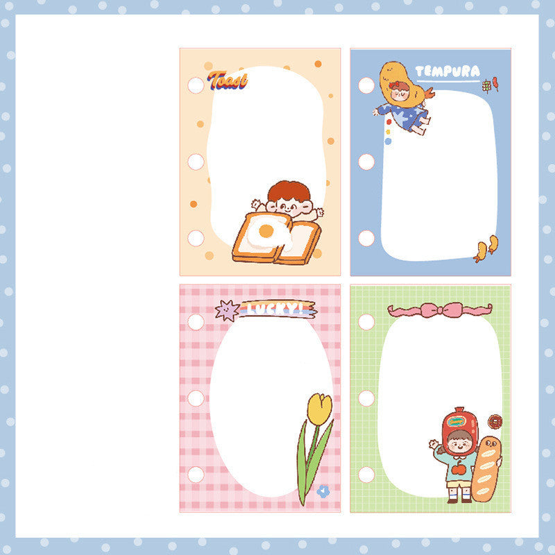 Livre à main en forme de cœur pour fille, livre à feuilles mobiles pour le noyau, Mini livre à main à trois trous pour fille mignonne, Ins Simple