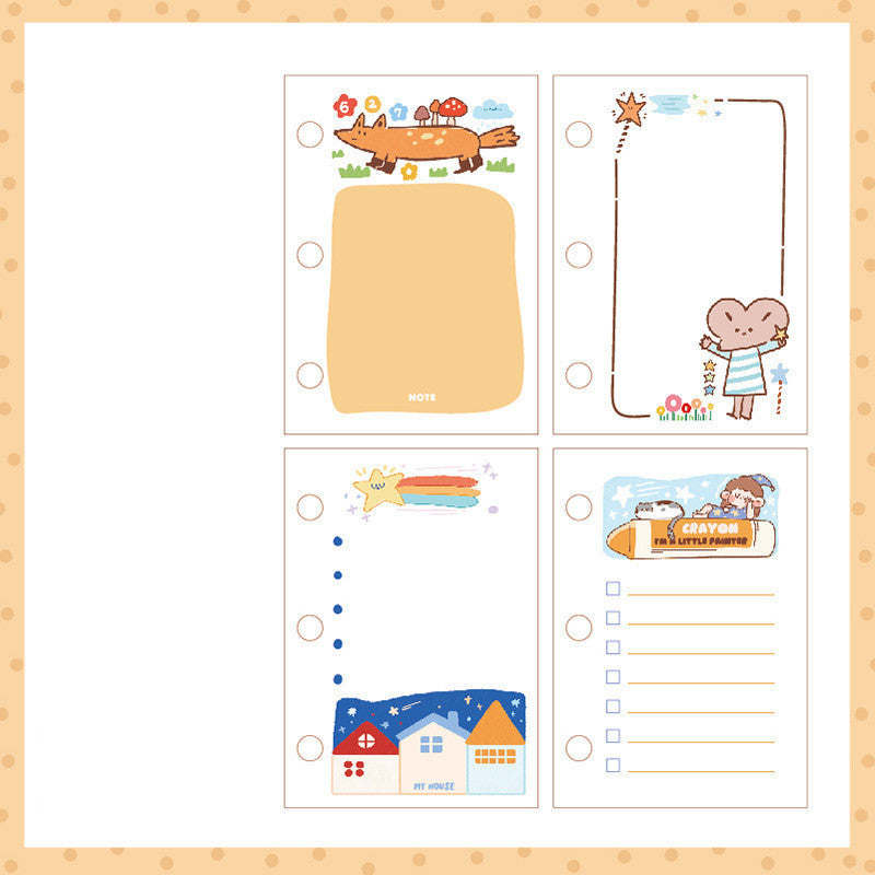 Livre à main en forme de cœur pour fille, livre à feuilles mobiles pour le noyau, Mini livre à main à trois trous pour fille mignonne, Ins Simple