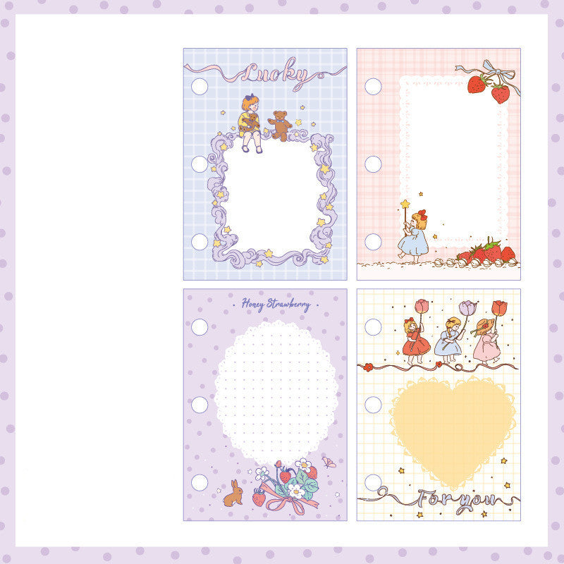 Livre à main en forme de cœur pour fille, livre à feuilles mobiles pour le noyau, Mini livre à main à trois trous pour fille mignonne, Ins Simple