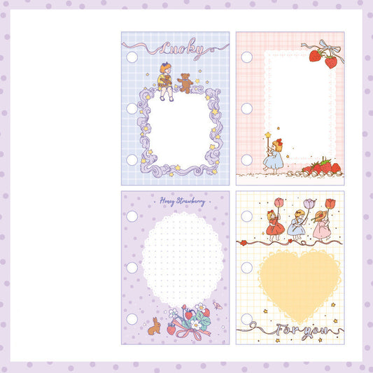 Livre à main en forme de cœur pour fille, livre à feuilles mobiles pour le noyau, Mini livre à main à trois trous pour fille mignonne, Ins Simple