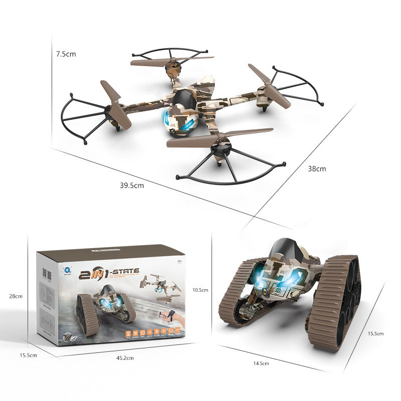 Nouveau produit transfrontalier Drone, char et avion deux-en-un déformé 2.4G caméra aérienne à quatre axes