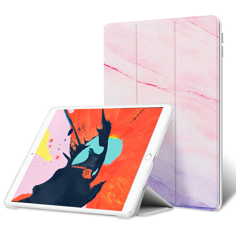 Compatible con Apple, funda protectora plana aplicable para Ipad10.2 Air2 9.7pro11 10.5, silicona triple plegable Mini4