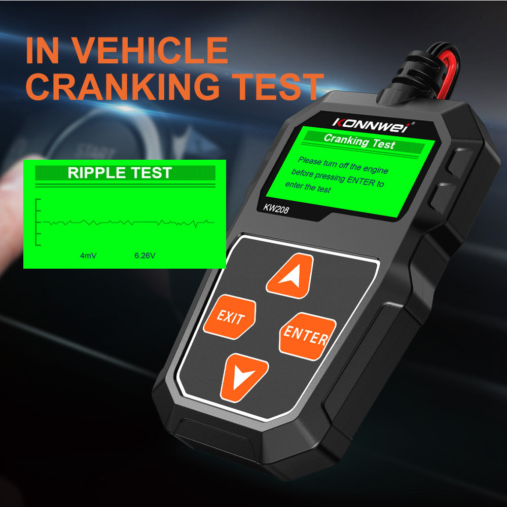 Probador de resistencia de batería de batería de coche Konnwei Kw208