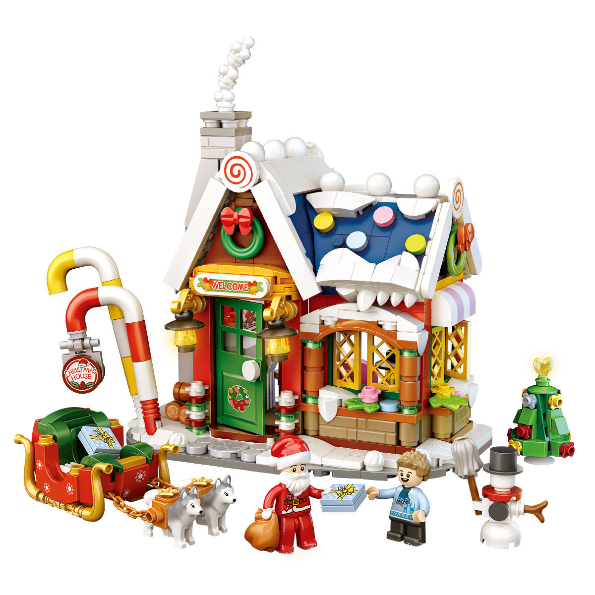 Blocs de construction de maison de noël, cadeaux, jouets pour enfants, Puzzle à assembler, ornements créatifs