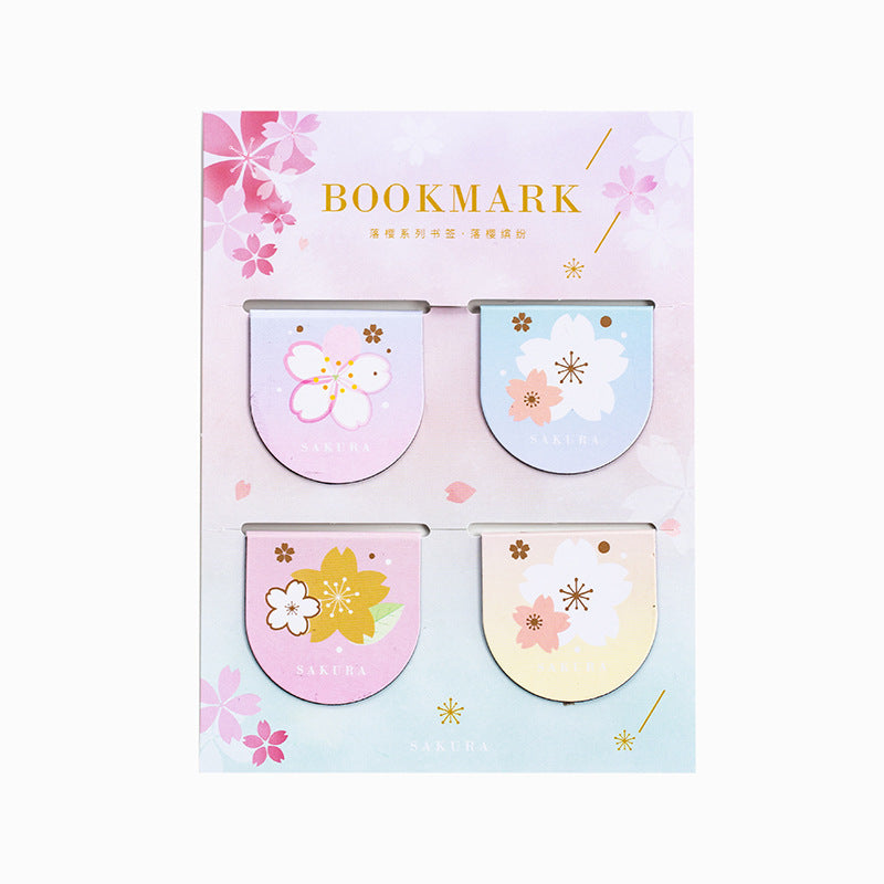 Yanji Marque-pages magnétiques série Sakura en chute libre pour fille mignonne, dossier de livre cadeau, aimant pour réfrigérateur, 4 styles