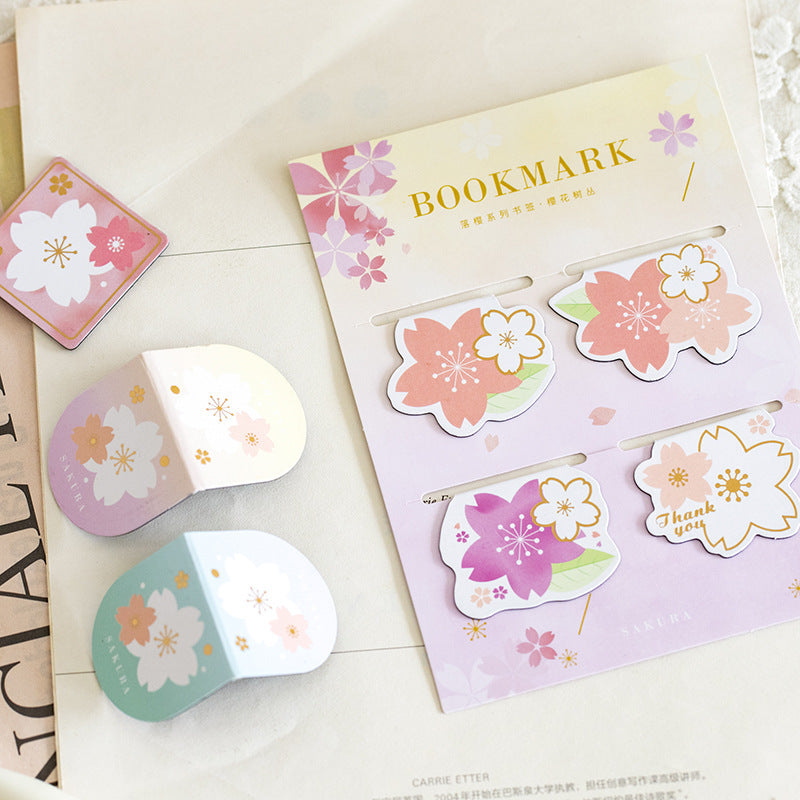 Yanji Marque-pages magnétiques série Sakura en chute libre pour fille mignonne, dossier de livre cadeau, aimant pour réfrigérateur, 4 styles