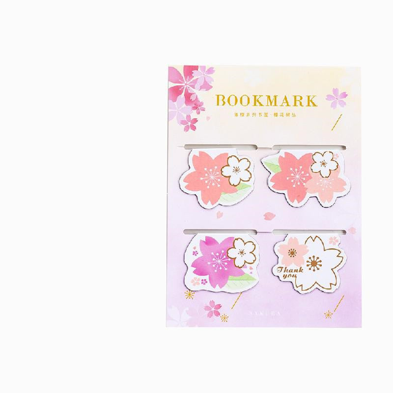 Yanji Marque-pages magnétiques série Sakura en chute libre pour fille mignonne, dossier de livre cadeau, aimant pour réfrigérateur, 4 styles