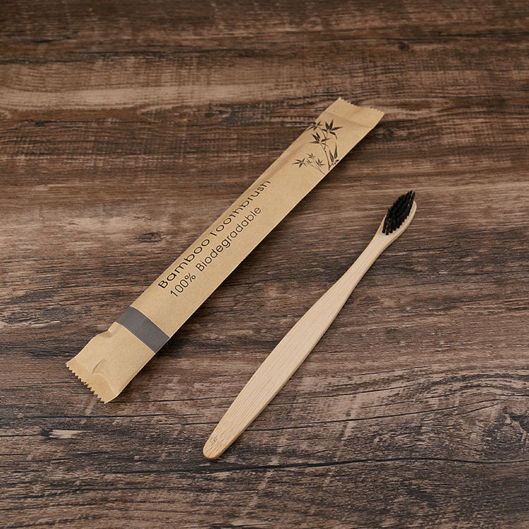 Brosse à dents plate en bambou Sac en papier kraft Brosse à dents