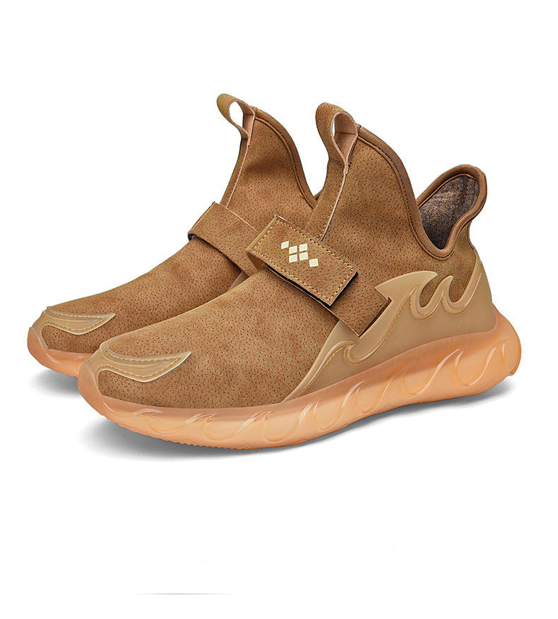 Primavera nuevas zapatillas de cuero de gran tamaño 45 para hombres estudiantes coreanos moda calzado ligero transpirable zapatos para hombres
