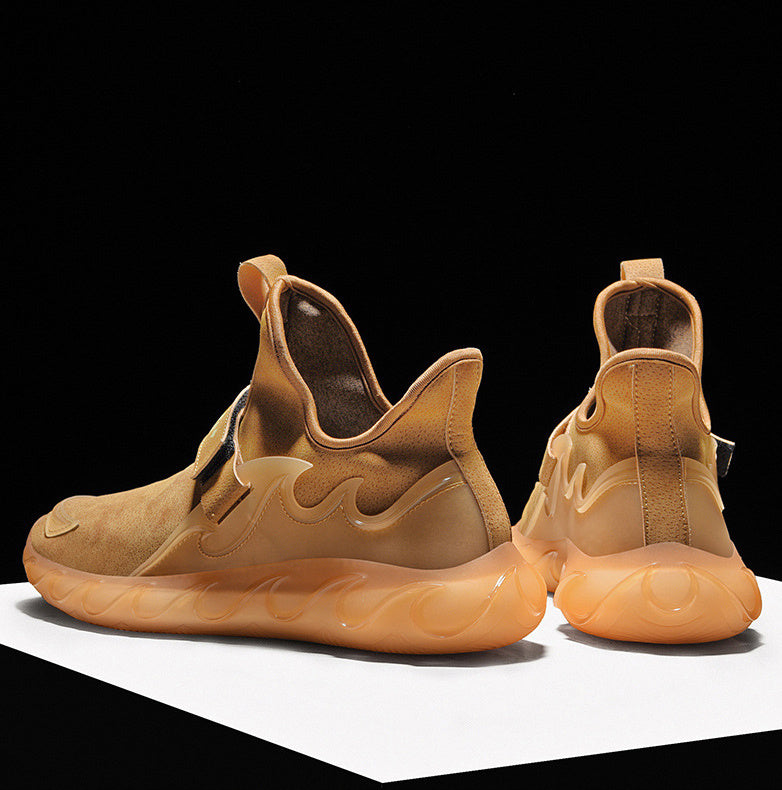 Primavera nuevas zapatillas de cuero de gran tamaño 45 para hombres estudiantes coreanos moda calzado ligero transpirable zapatos para hombres