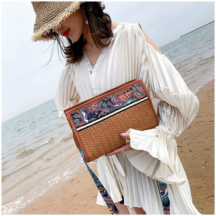 Bolso De Mujer De moda Retro étnico viento paja playa hombro salvaje Messenger Taschen Mujer Bolsos De Mujer Bolsas De Mujer Borse Da Donna