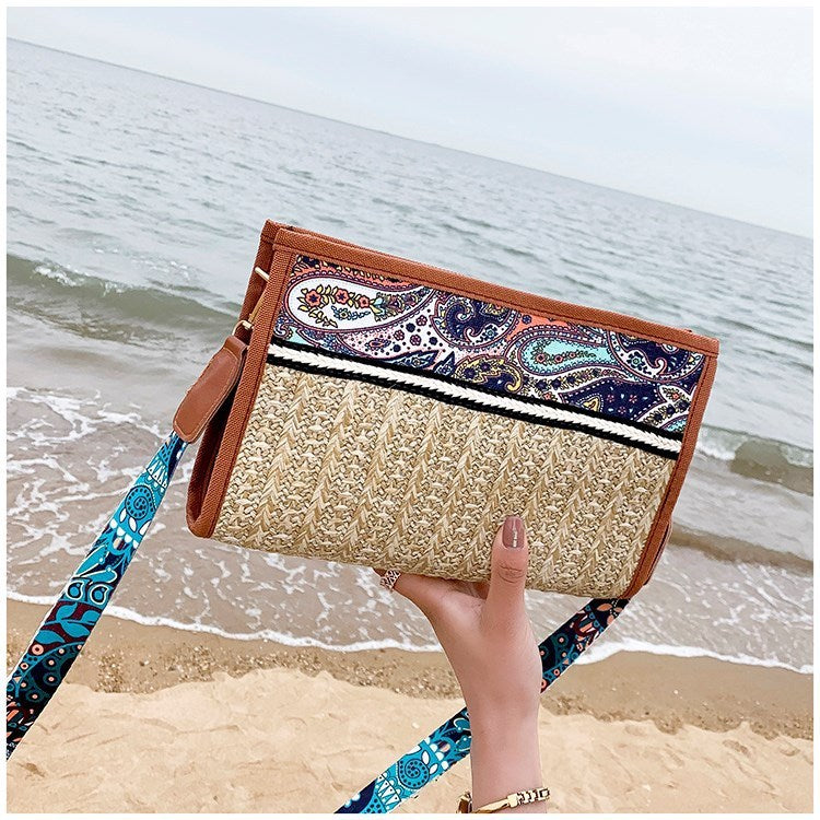 Bolso De Mujer De moda Retro étnico viento paja playa hombro salvaje Messenger Taschen Mujer Bolsos De Mujer Bolsas De Mujer Borse Da Donna