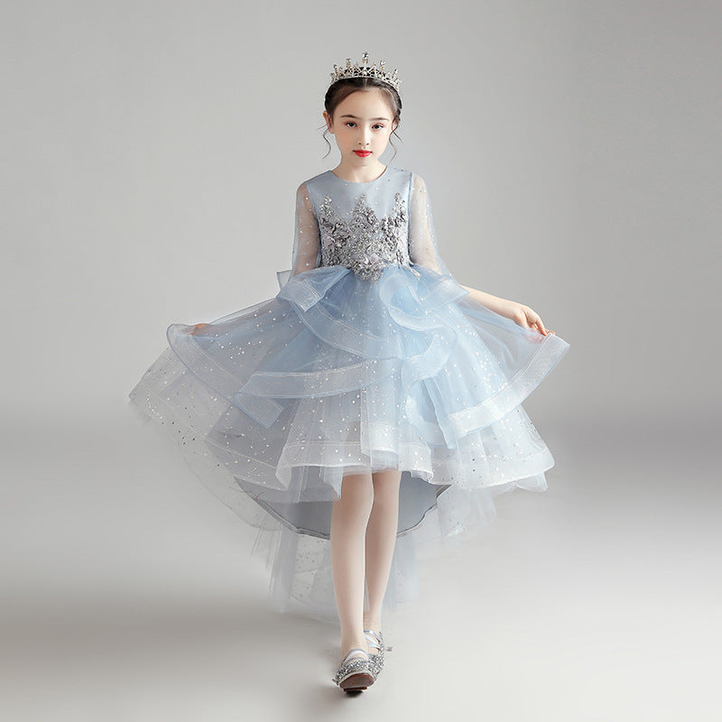 Vestido de niños Vestido de princesa Vestido de noche de presentadora de niña