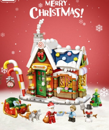 Blocs de construction de maison de noël, cadeaux, jouets pour enfants, Puzzle à assembler, ornements créatifs