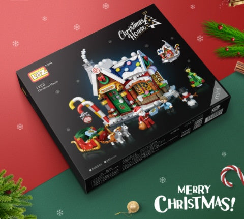 Blocs de construction de maison de noël, cadeaux, jouets pour enfants, Puzzle à assembler, ornements créatifs