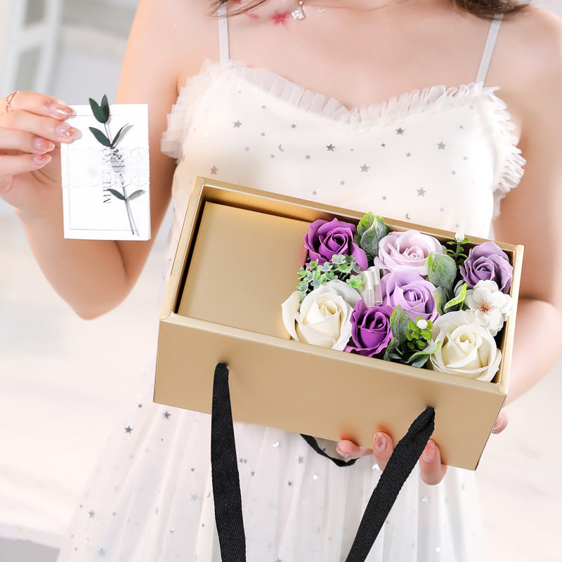 Coffret cadeau fleur de savon Rose, idées cadeaux pour la fête des mères, la saint-valentin, 520 cadeaux