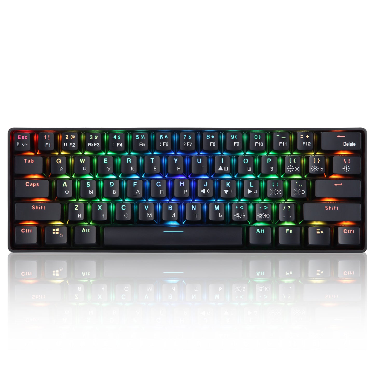 Upgraded New Rgb Wireless 2.4G Dual-Mode 61-Key Mechanical Keyboard