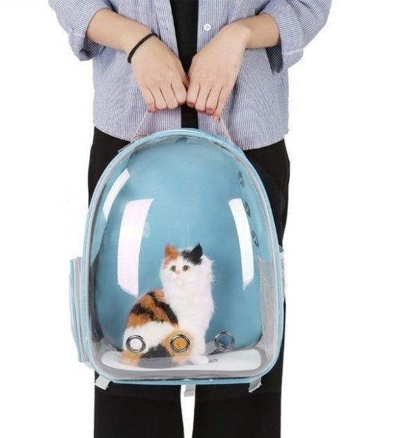Sac pour chat, sac spatial entièrement transparent pour animaux de compagnie