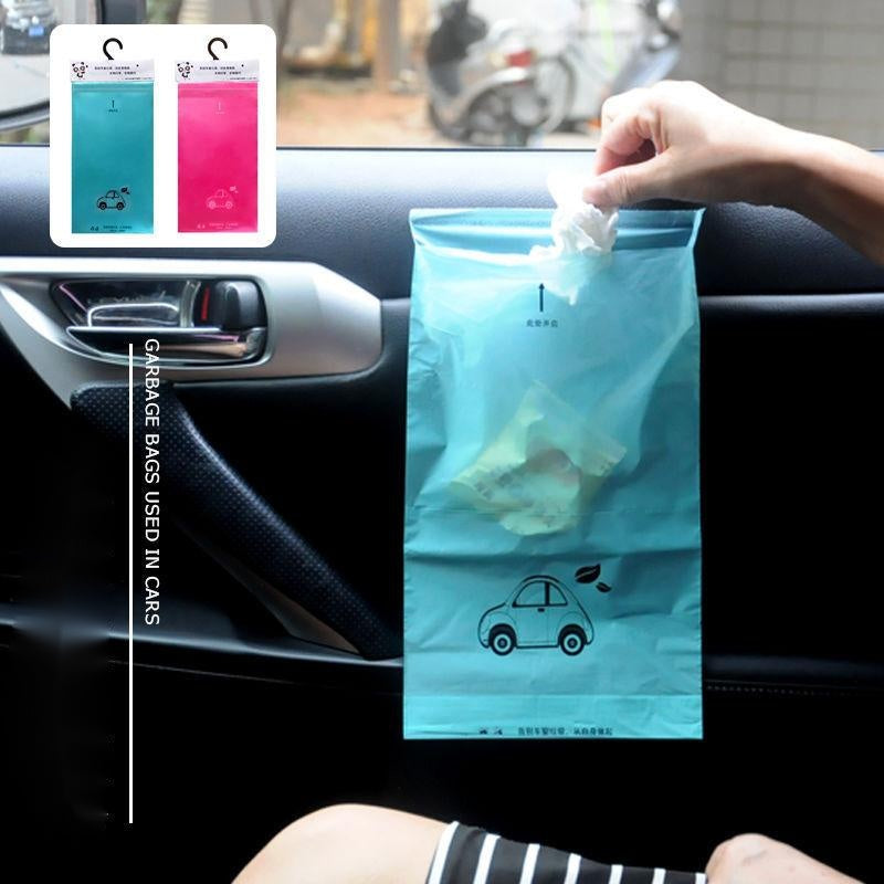 Bolsa de basura para coche, tipo pasta, desechable, creativo, almacenamiento para coche, tipo colgante, bote de basura para coche