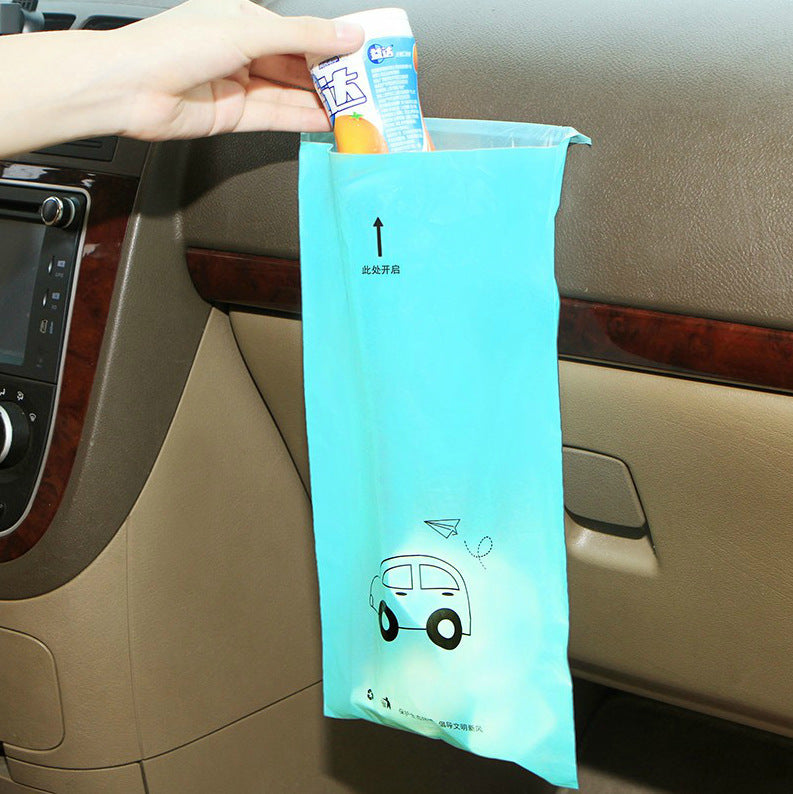 Bolsa de basura para coche, tipo pasta, desechable, creativo, almacenamiento para coche, tipo colgante, bote de basura para coche