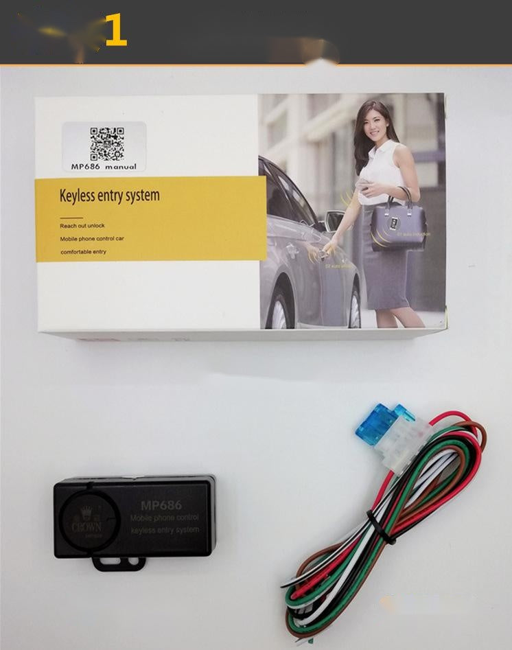 Arranque del automóvil con un solo botón, automóvil con control de teléfono móvil modificado, entrada sin llave, control remoto, alarma antirrobo de control central