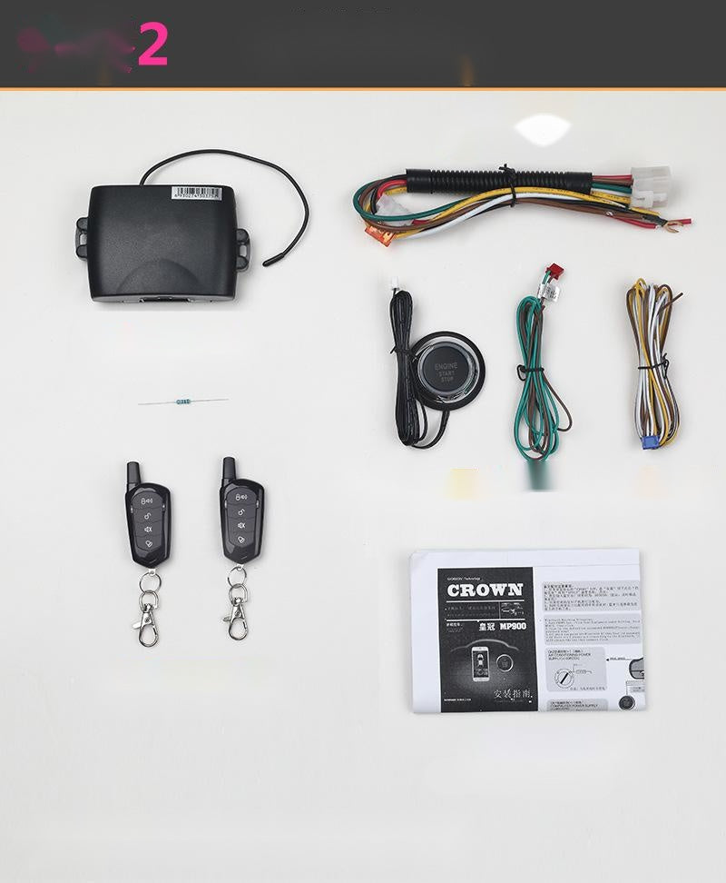 Arranque del automóvil con un solo botón, automóvil con control de teléfono móvil modificado, entrada sin llave, control remoto, alarma antirrobo de control central