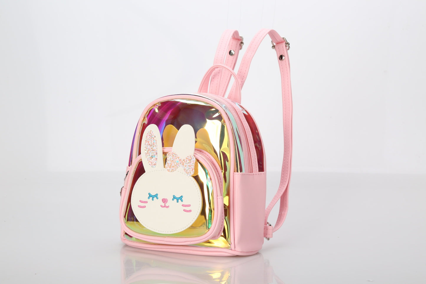 Sac d'école d'été pour enfants, nouveau sac à dos coloré Transparent Laser mignon lapin de dessin animé pour enfants