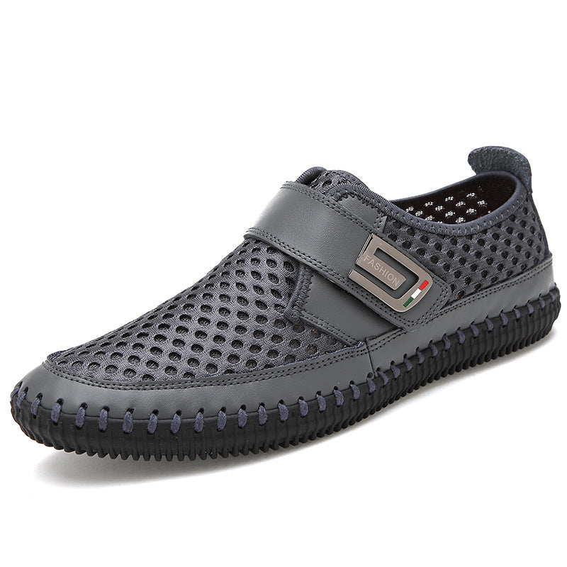 WEH chaussures d'été mocassins plats pour Homme respirant Chaussure décontractée Homme en cuir véritable pilote mocassins mocassins chaussures hommes décontractées
