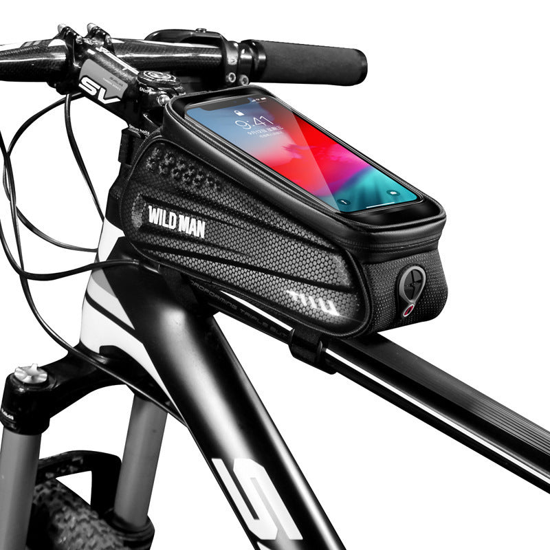 Sac de vélo à coque rigide à roulettes, sacoche de faisceau avant pour téléphone portable, écran tactile, sac de Tube supérieur, sac de selle, équipement d'équitation