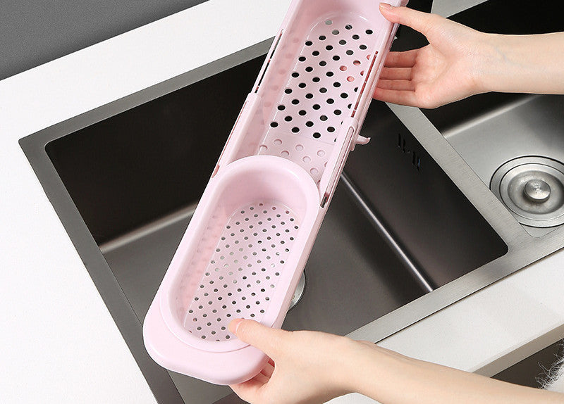 Support d'évier télescopique, porte-éponge à savon, organisateur d'évier de cuisine réglable, égouttoir, panier de rangement, accessoires de cuisine