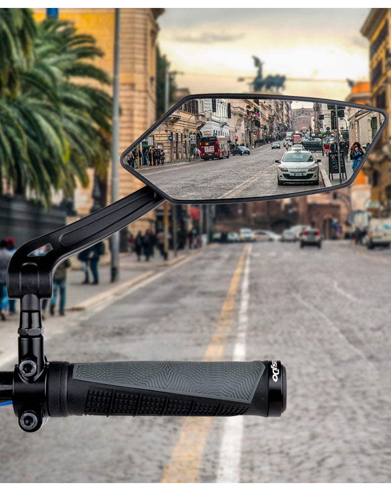 Ajuste de decoración de espejo retrovisor multifunción para motocicleta gran angular