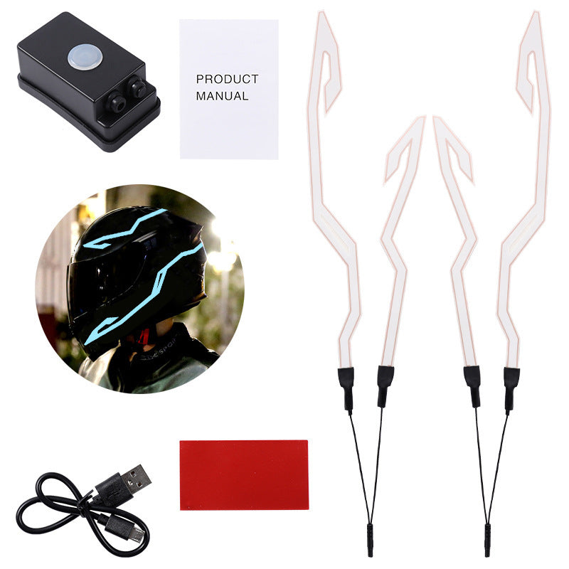 Casque de moto barre lumineuse étanche casque barre lumineuse peut être collé barre lumineuse casque lumineux