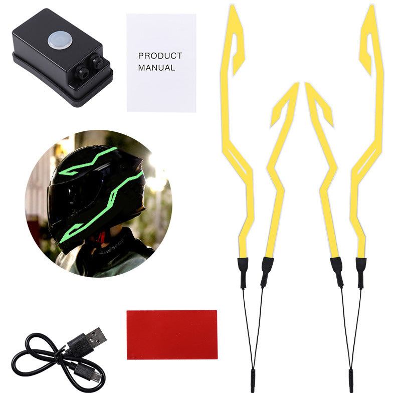 Casque de moto barre lumineuse étanche casque barre lumineuse peut être collé barre lumineuse casque lumineux