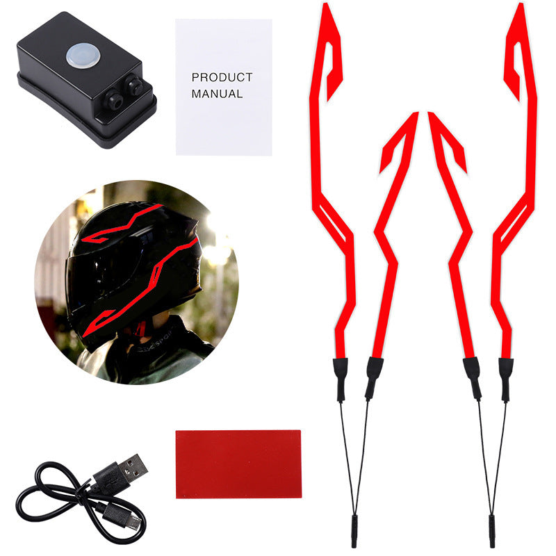 Casque de moto barre lumineuse étanche casque barre lumineuse peut être collé barre lumineuse casque lumineux